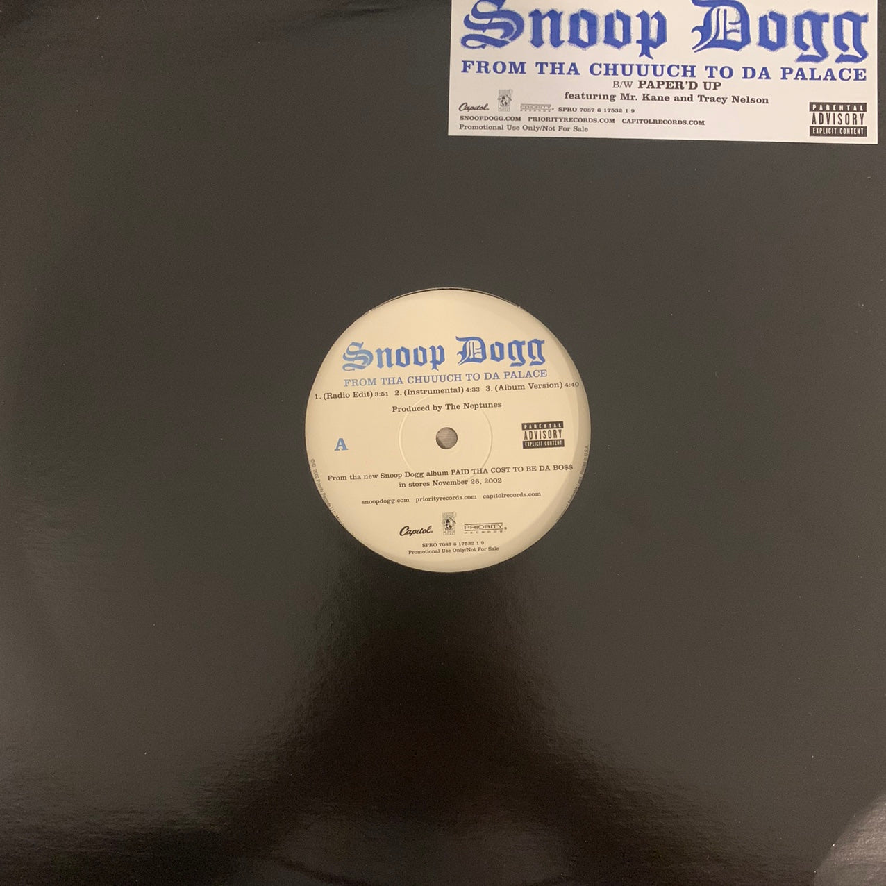 Snoop Dogg “From Tha Chuuuch To Da Palace” / “Paper’d Up” 5 Version 12inch  Vinyl