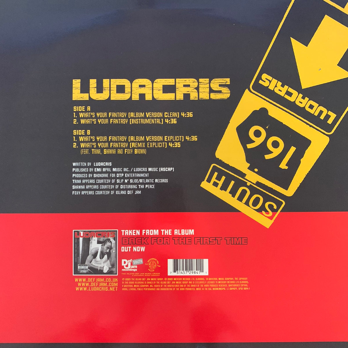 Ludacris “Whats Your Fantasy” Feat Shawna 4 version 12inch Vinyl