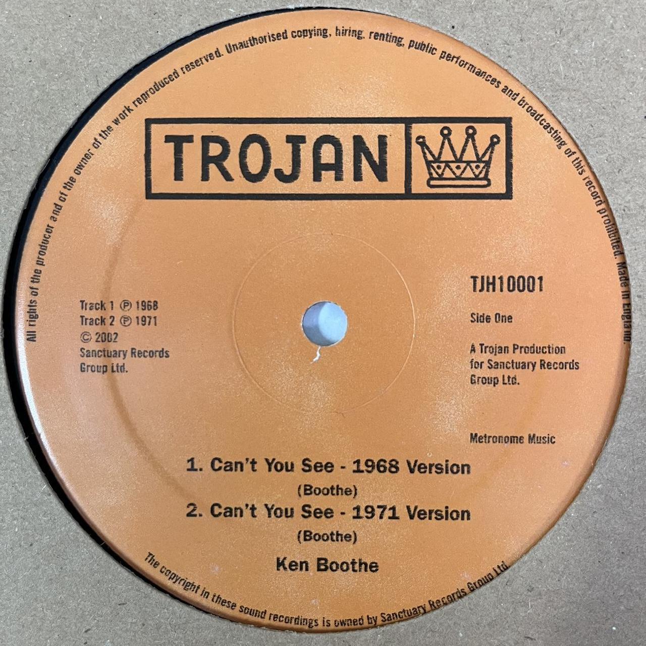 Ken Boothe “Can’t You See” / “Ain’t No Sunshine” 4 Track 10inch Dub Plate on Trojan Records