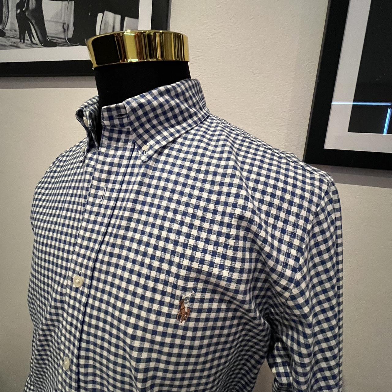 Ralph Lauren Polo Ralph Lauren 100% Cotton Blue / White Check Shirt Size Large Button Down Collar