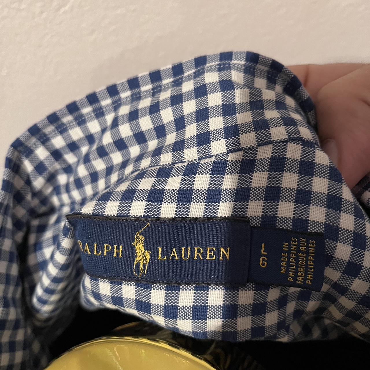 Ralph Lauren Polo Ralph Lauren 100% Cotton Blue / White Check Shirt Size Large Button Down Collar