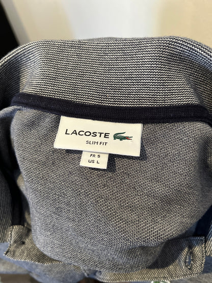 Lacoste 100% Grey Polo Shirt Size US Large Regular Fit Made in France Fits like a medium