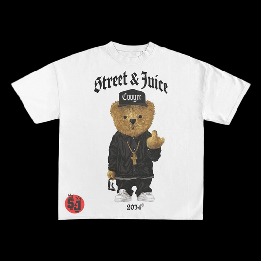 Street & Juice Coogee Bear 100% Cotton White 2034 Gangsta T Shirt