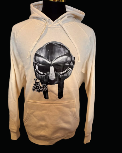 MF DOOM 100% Super high quality Cotton Cream Metal Face Hoodie Chest & Back Logo