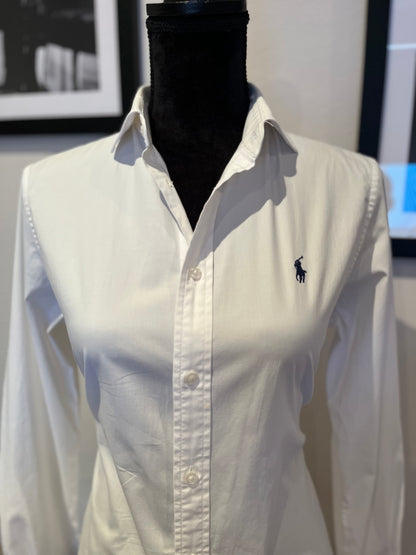 Ralph Lauren Women’s 100% Cotton White Shirt Slim Fit Size 8