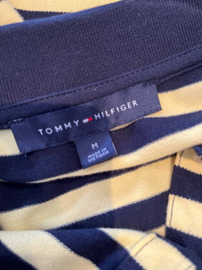 Tommy Hilfiger Tommy Girl 100% Cotton Blue Yellow Stripe Polo Size M