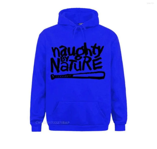 Naughty By Nature Fleece Blue Front Pocket Draw String Hoodie