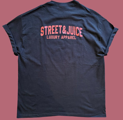 Street & Juice “Make Love Stop War” 100% Cotton Black Chest Logo T Shirt