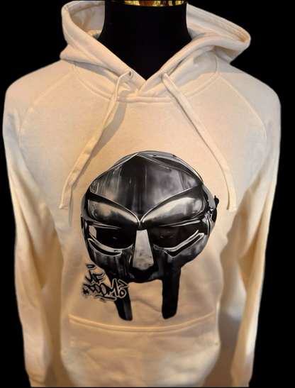 MF DOOM 100% Super high quality Cotton Cream Metal Face Hoodie Chest & Back Logo