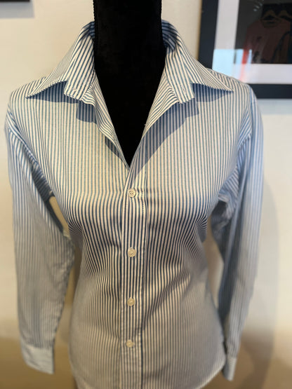 Dolce & Gabbana 100% Cotton Women’s White Stripe Shirt Size L made in Italy