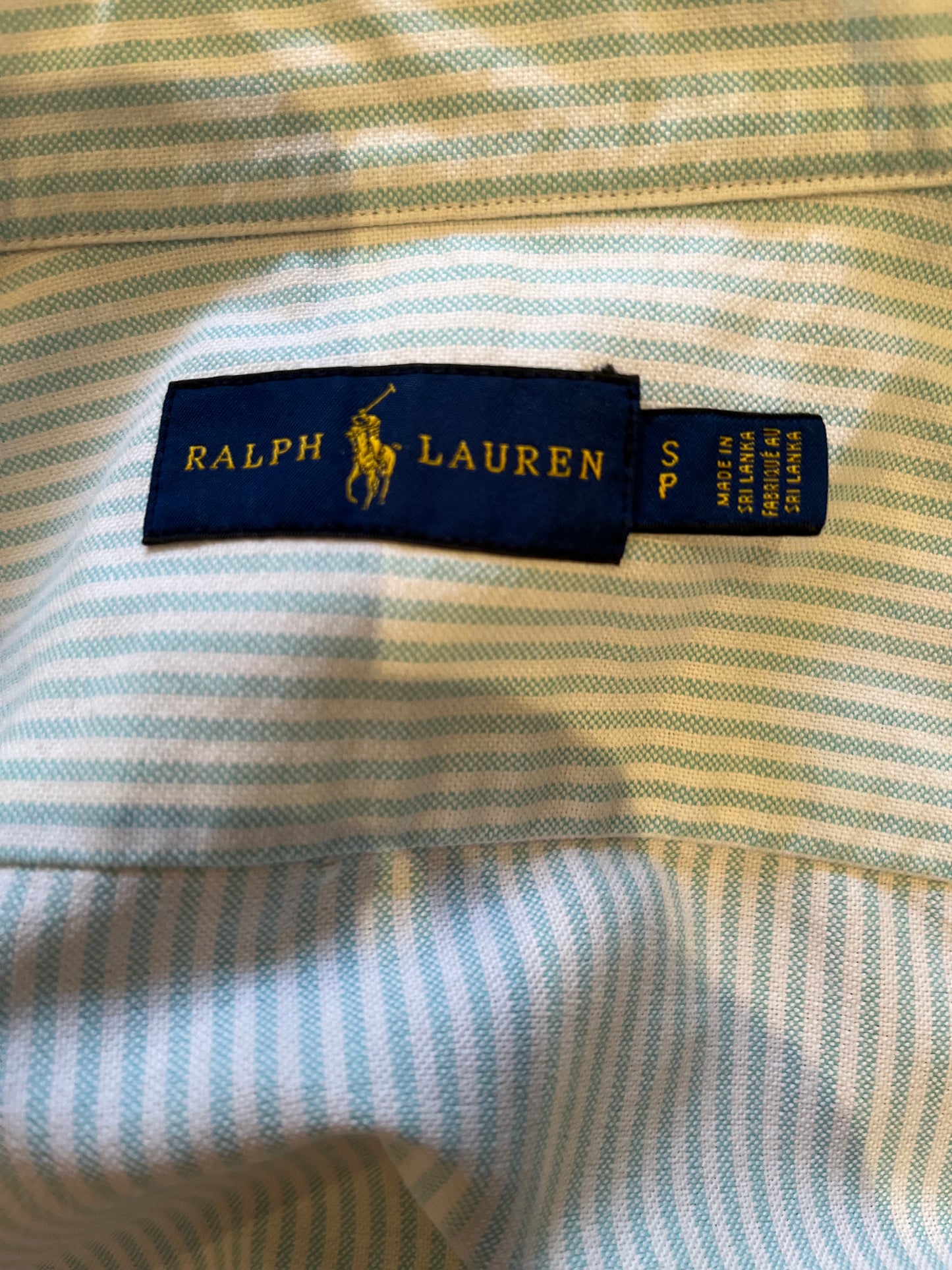 Ralph Lauren Women’s 100% Cotton Blue White Stripe Shirt Slim Fit Size Small