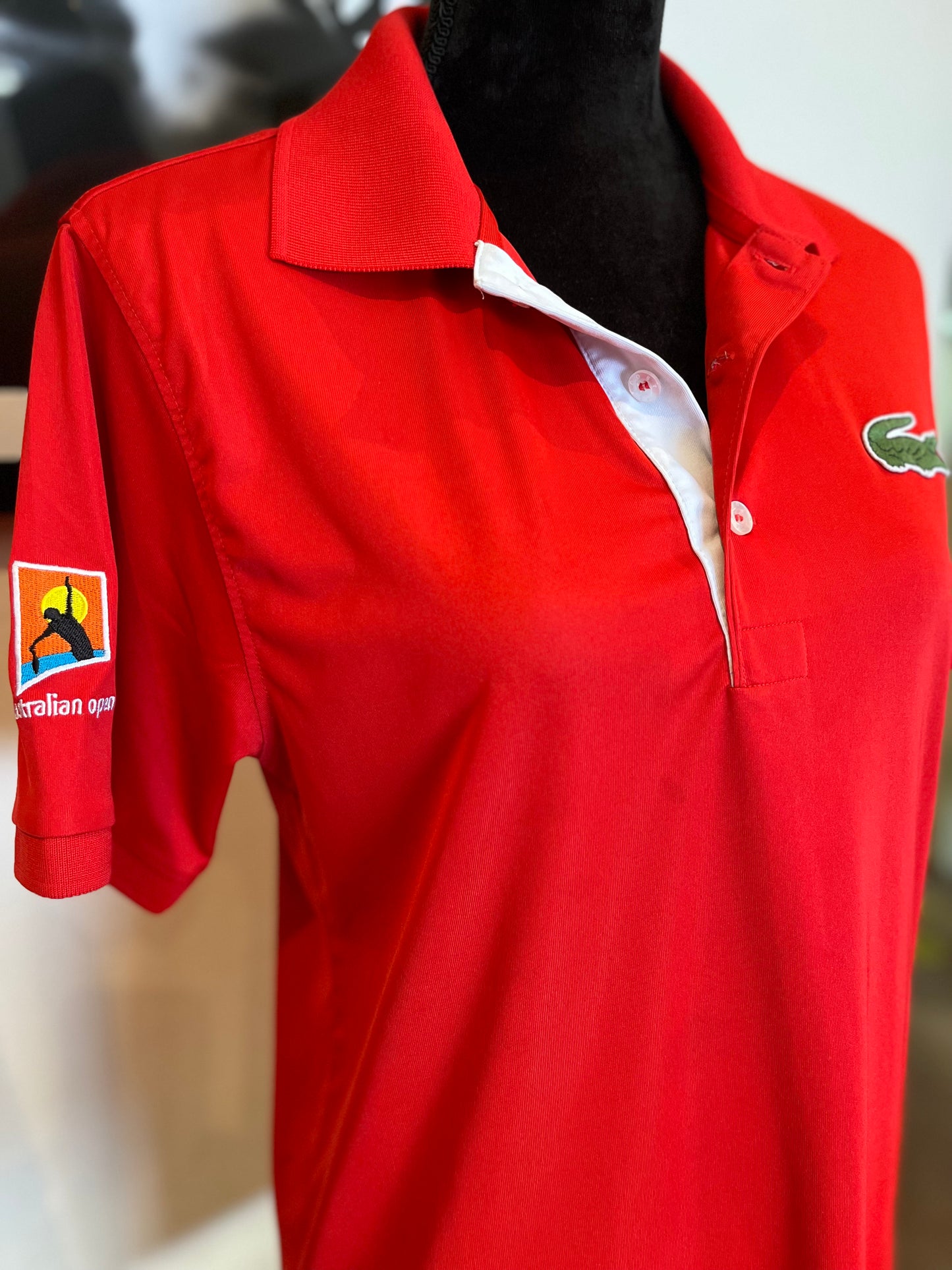 Lacoste Vintage Australian Open Women’s Red Polo Size 3 Small