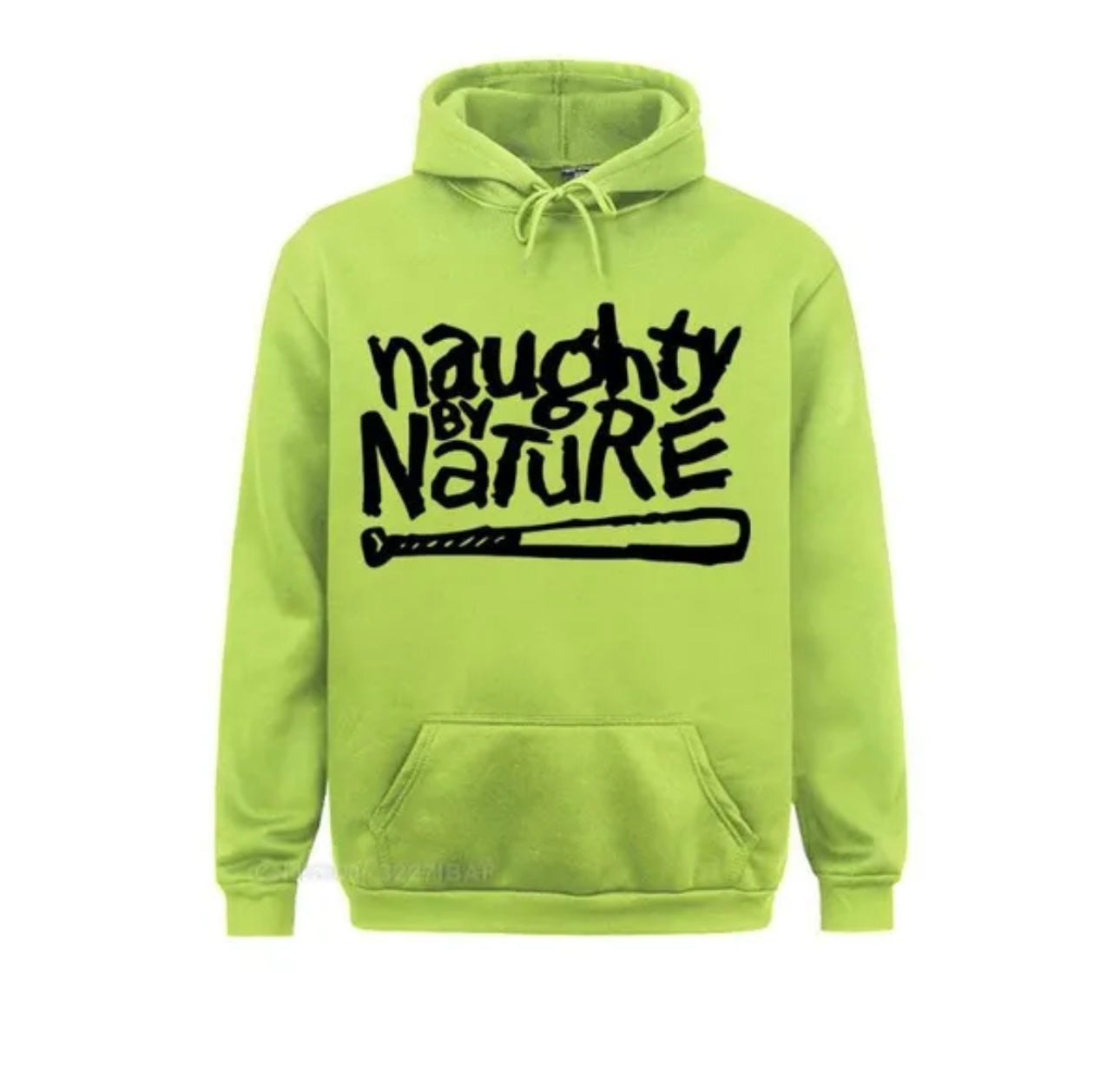 Naughty By Nature Fleece Green Front Pocket Draw String Hoodie