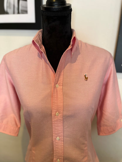 Ralph Lauren Women’s 100% Cotton Pink Shirt Slim Fit Size 8