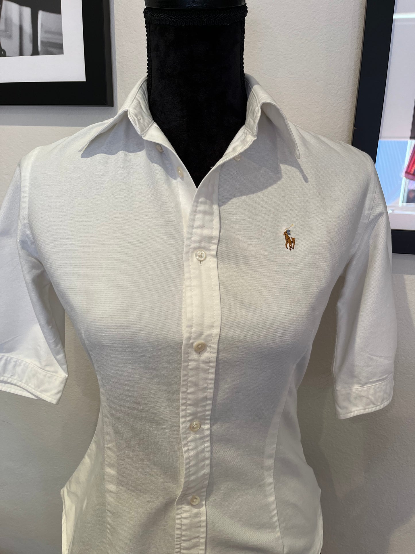 Ralph Lauren Women’s 100% Cotton White Shirt Slim Fit Size 4