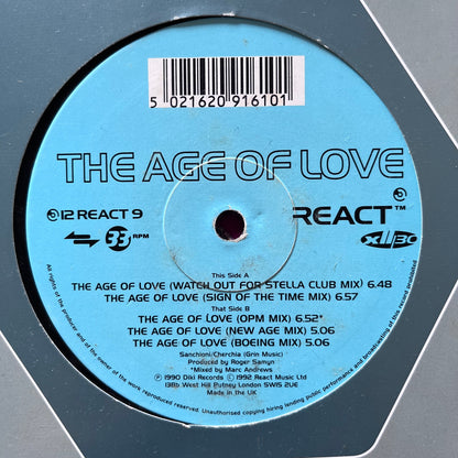 The Age of Love “The Age Of Love” 5 Version 12inch Vinyl Record React Records