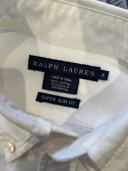 Ralph Lauren Women’s 100% Cotton White Shirt Slim Fit Size 4