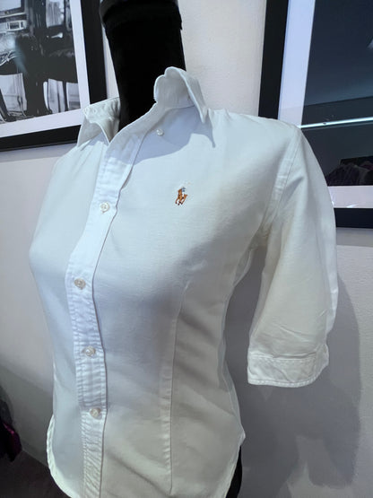 Ralph Lauren Women’s 100% Cotton White Shirt Slim Fit Size 4