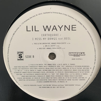 Lil’ Wayne “Earthquake ” / “I miss My Dawgs” 7 Version 12inch Vinyl