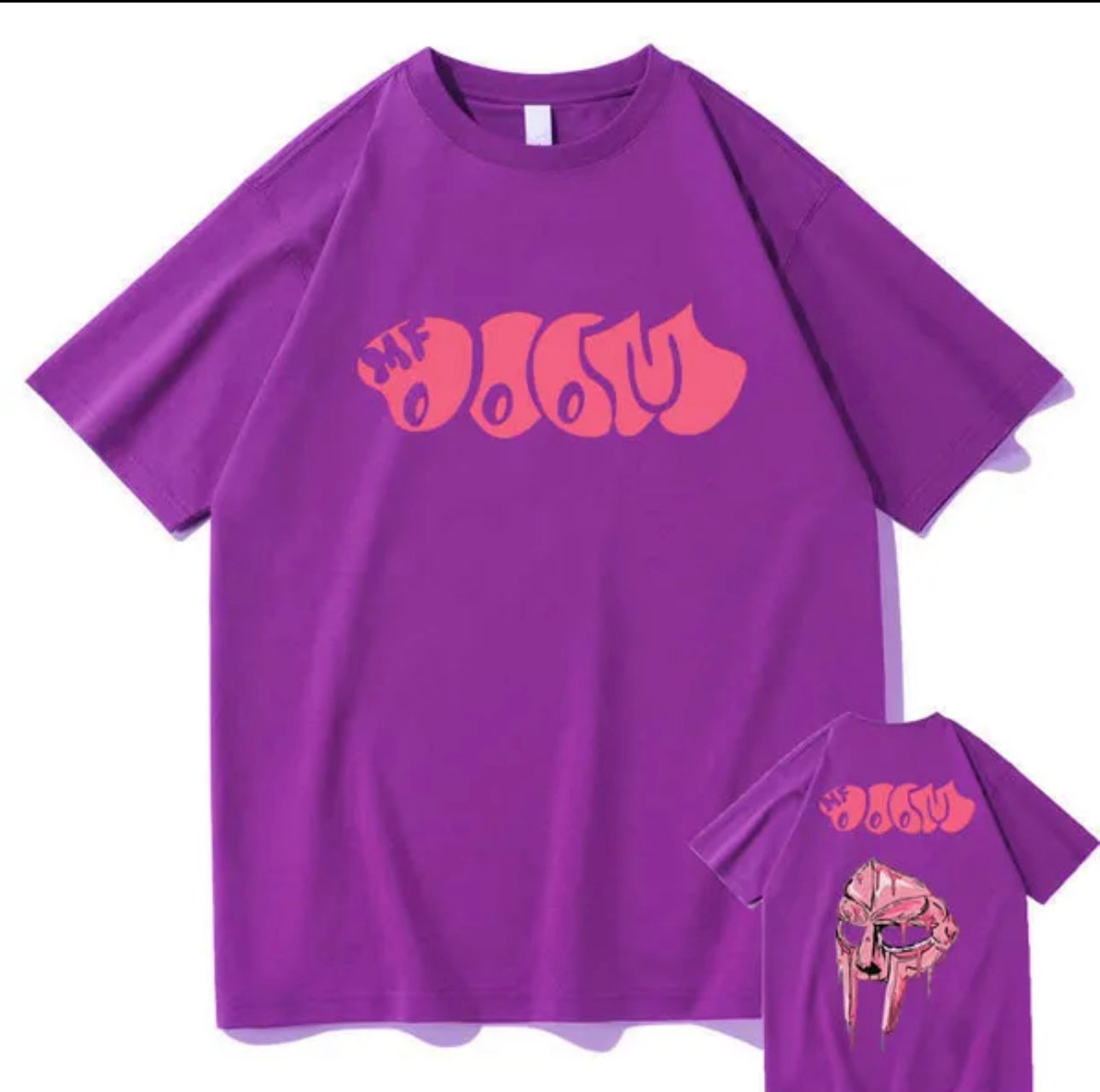 MF DOOM 100% Cotton Purple Chest & Back Logo Tee