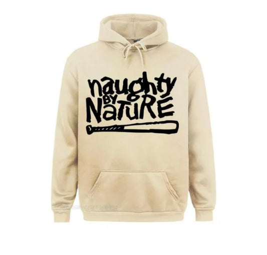 Naughty By Nature Fleece Tan Front Pocket Draw String Hoodie