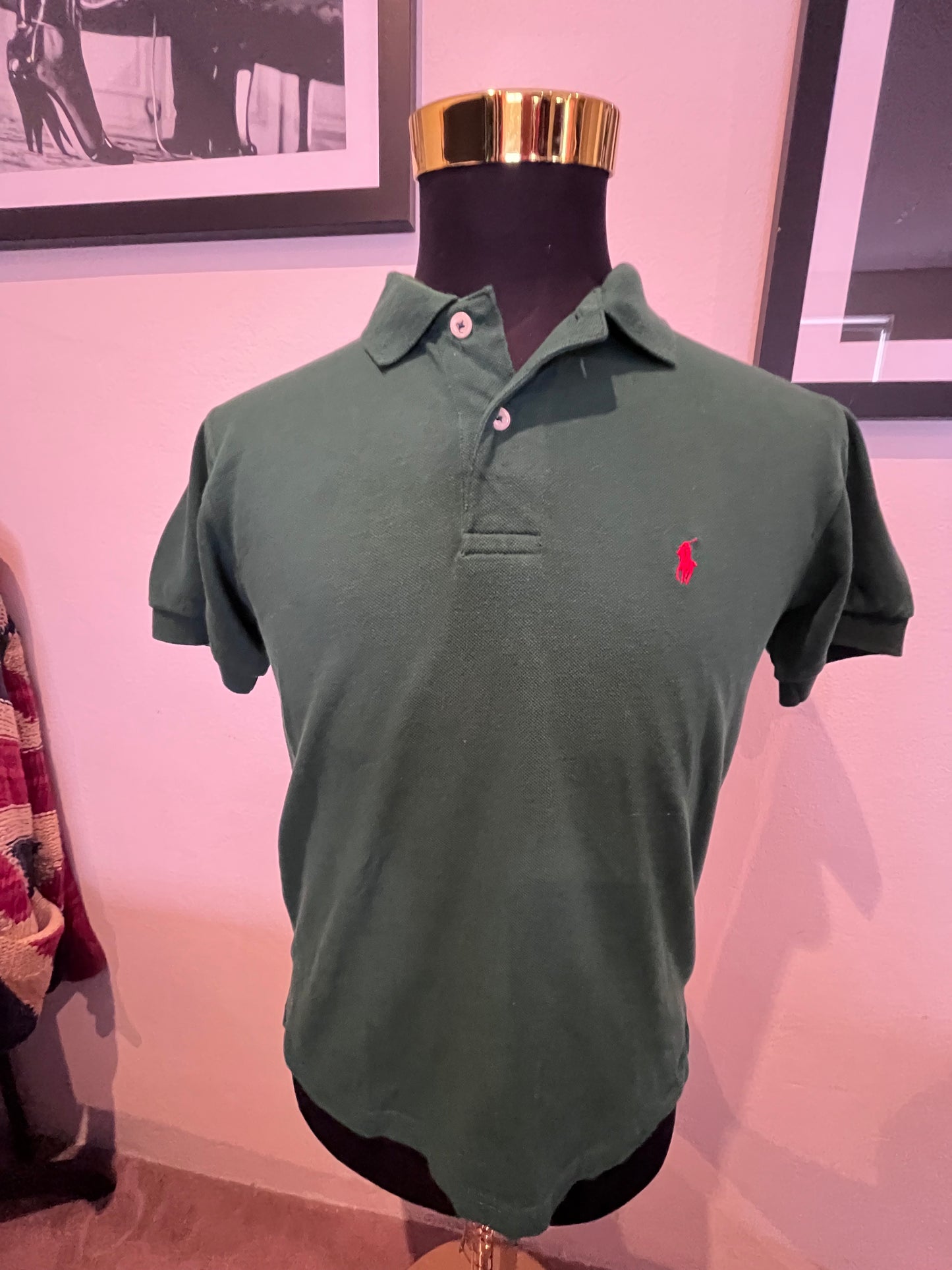 Polo Ralph Lauren 100% Cotton Green Polo Shirt Size Smal