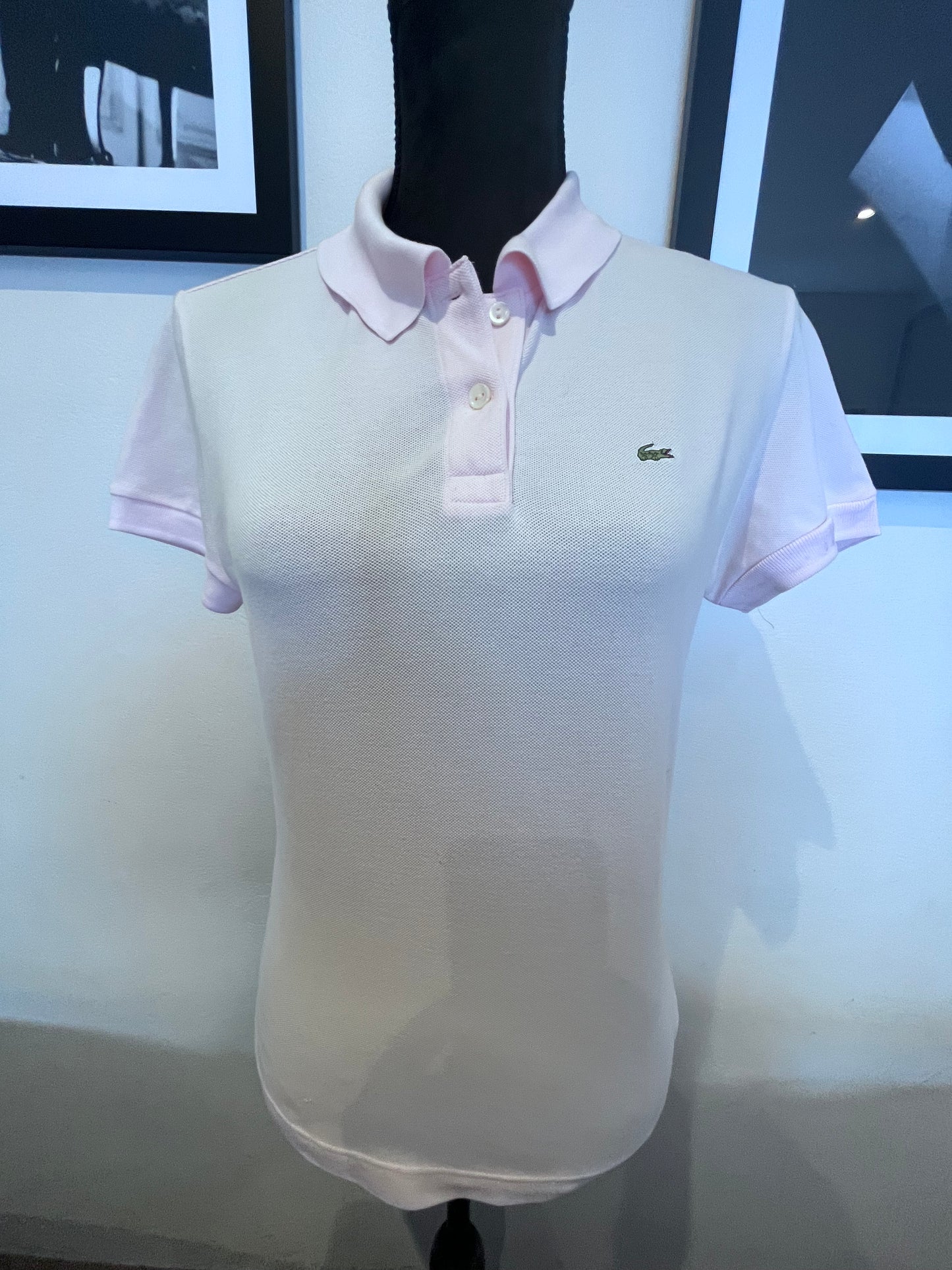 Lacoste Woman’s 100% Cotton Pink Polo Shirt Size Small Slim Fit