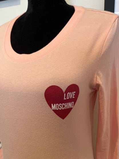 Moschino 100% Cotton Women’s Long Sleeve Tee Size 6 Love Moschino