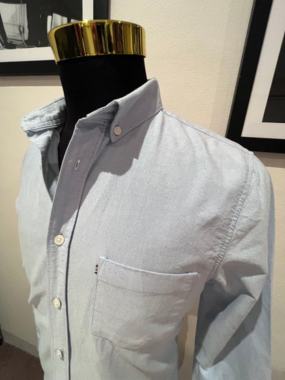 The Academy Brand 100% Cotton Blue Shirt Size Small Slim Fit