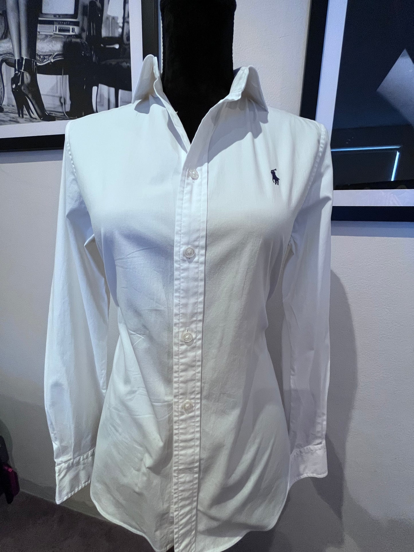 Ralph Lauren Women’s 100% Cotton White Shirt Slim Fit Size 8