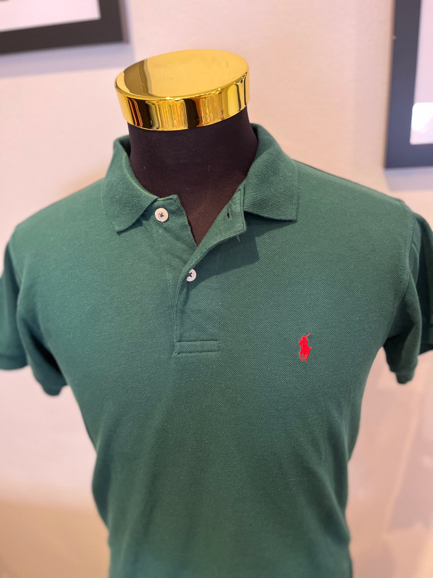 Polo Ralph Lauren 100% Cotton Green Polo Shirt Size Smal