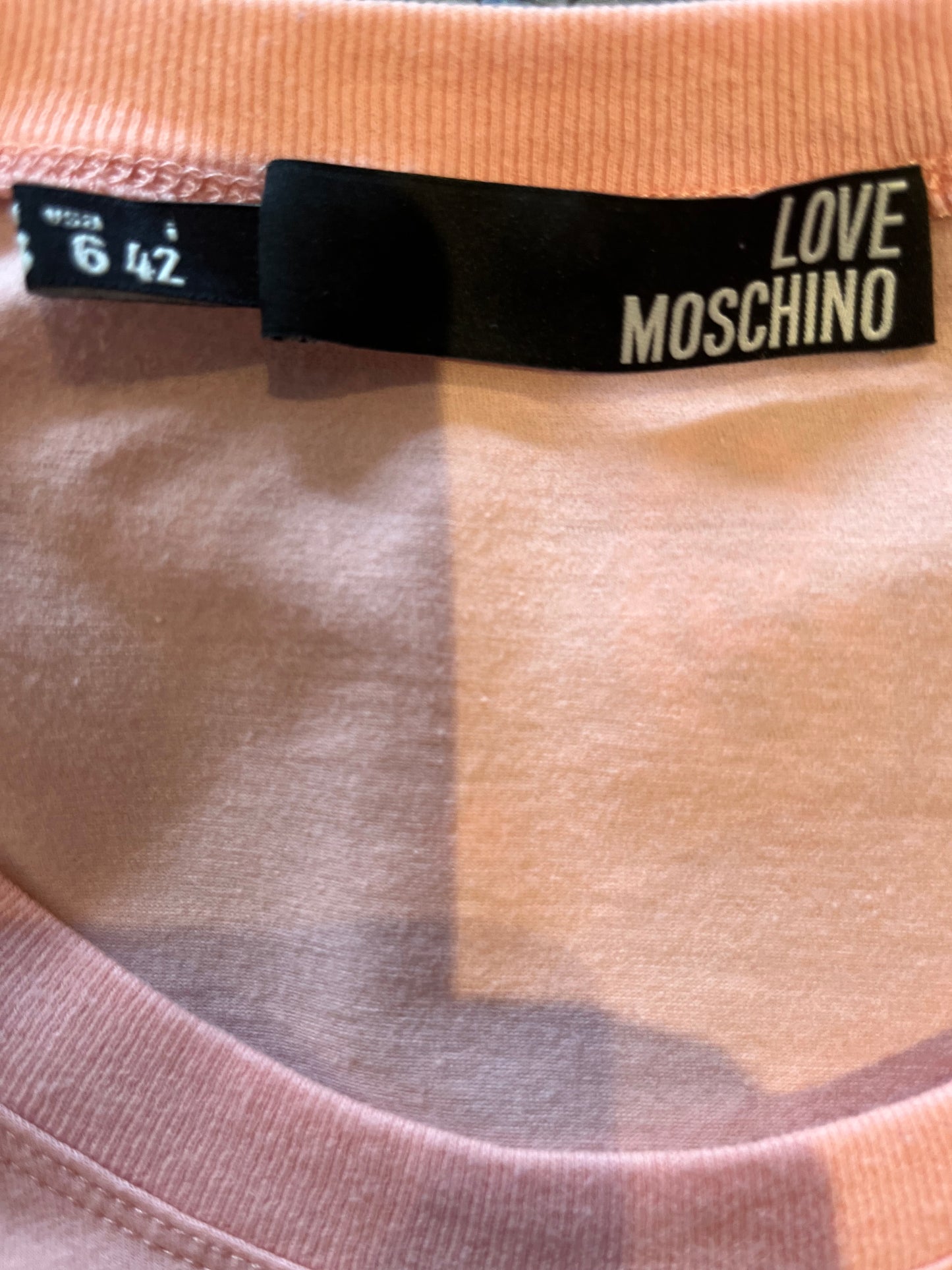 Moschino 100% Cotton Women’s Long Sleeve Tee Size 6 Love Moschino