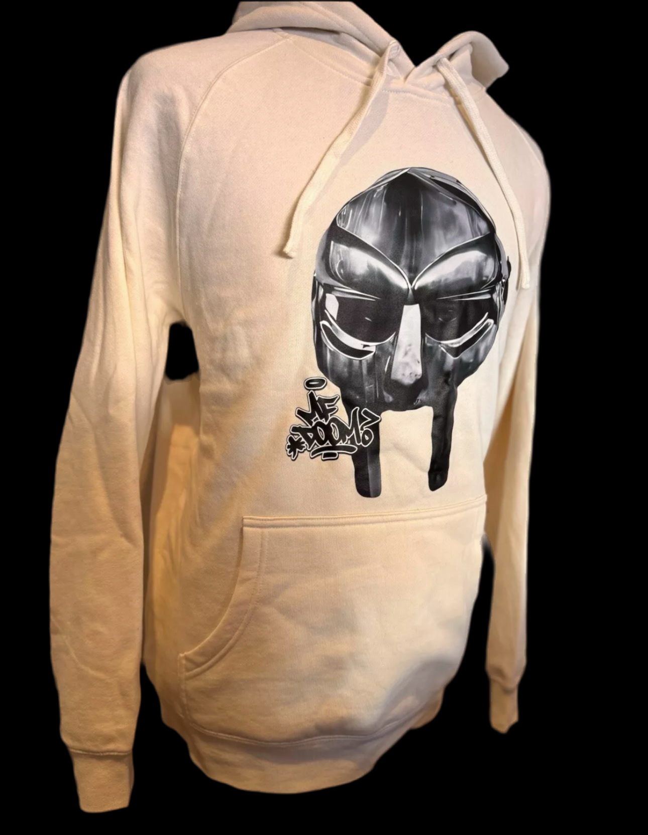 MF DOOM 100% Super high quality Cotton Cream Metal Face Hoodie Chest & Back Logo