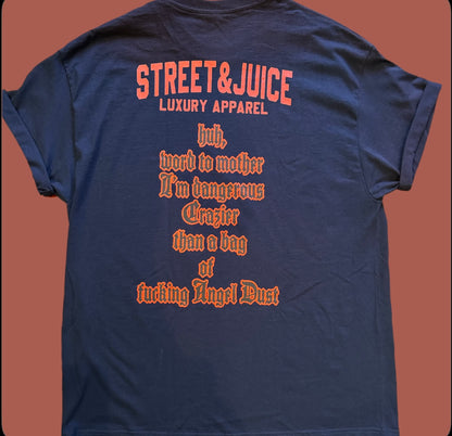 Street & Juice Biggie “Gimme The Loot” 100% Cotton Black Chest Logo T Shirt