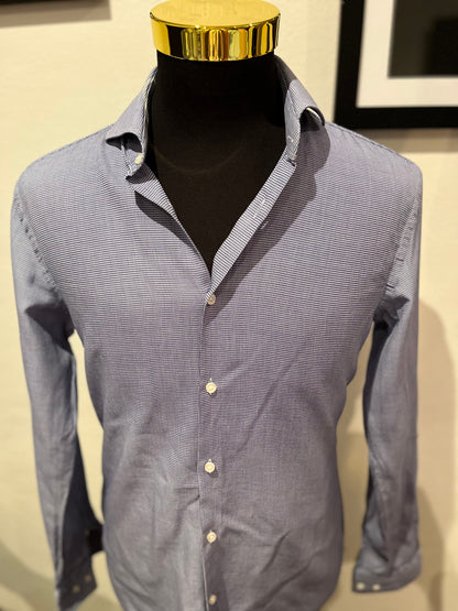 Boss Hugo Boss Italian Fabric 100% Cotton Blue Shirt Size Medium