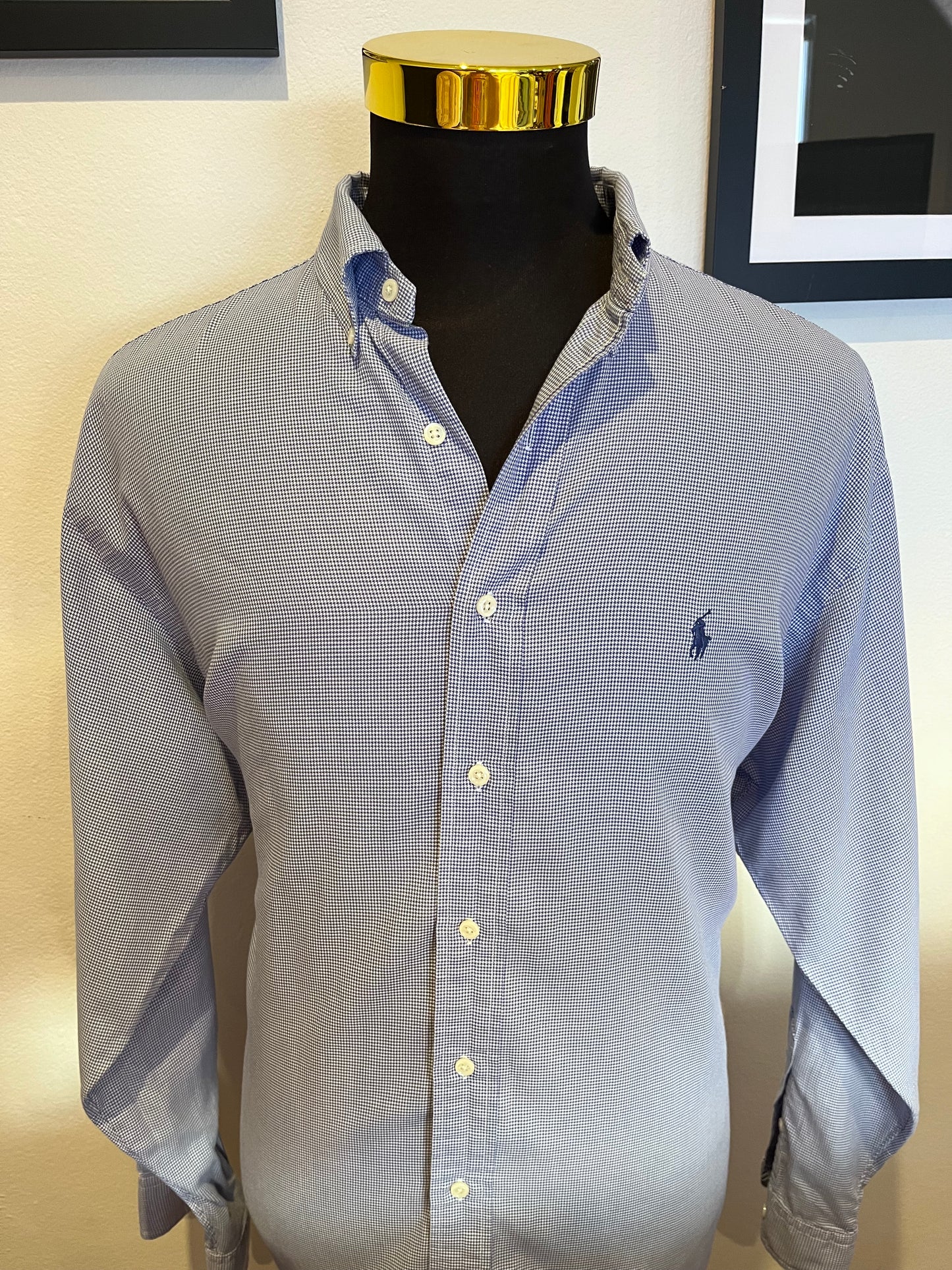 Ralph Lauren 100% Yarmouth Cotton Shirt Button Down Collar Size XL 17-35