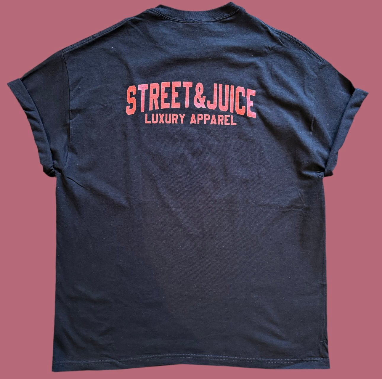 Street & Juice “Motorcycle Club” 100% Cotton Black Chest Logo T Shirt