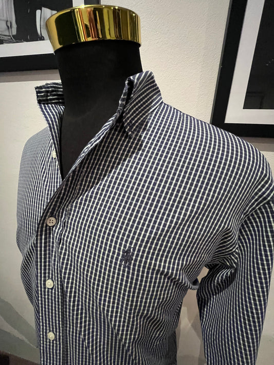 Ralph Lauren 100% Blake Cotton Size Large Blue White Check