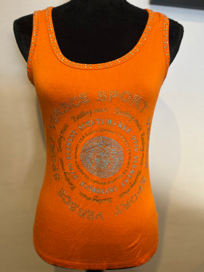 Versace Versace Sport Women’s Logo Embroidered Vest Size L Super Slim Fit Made in Italy