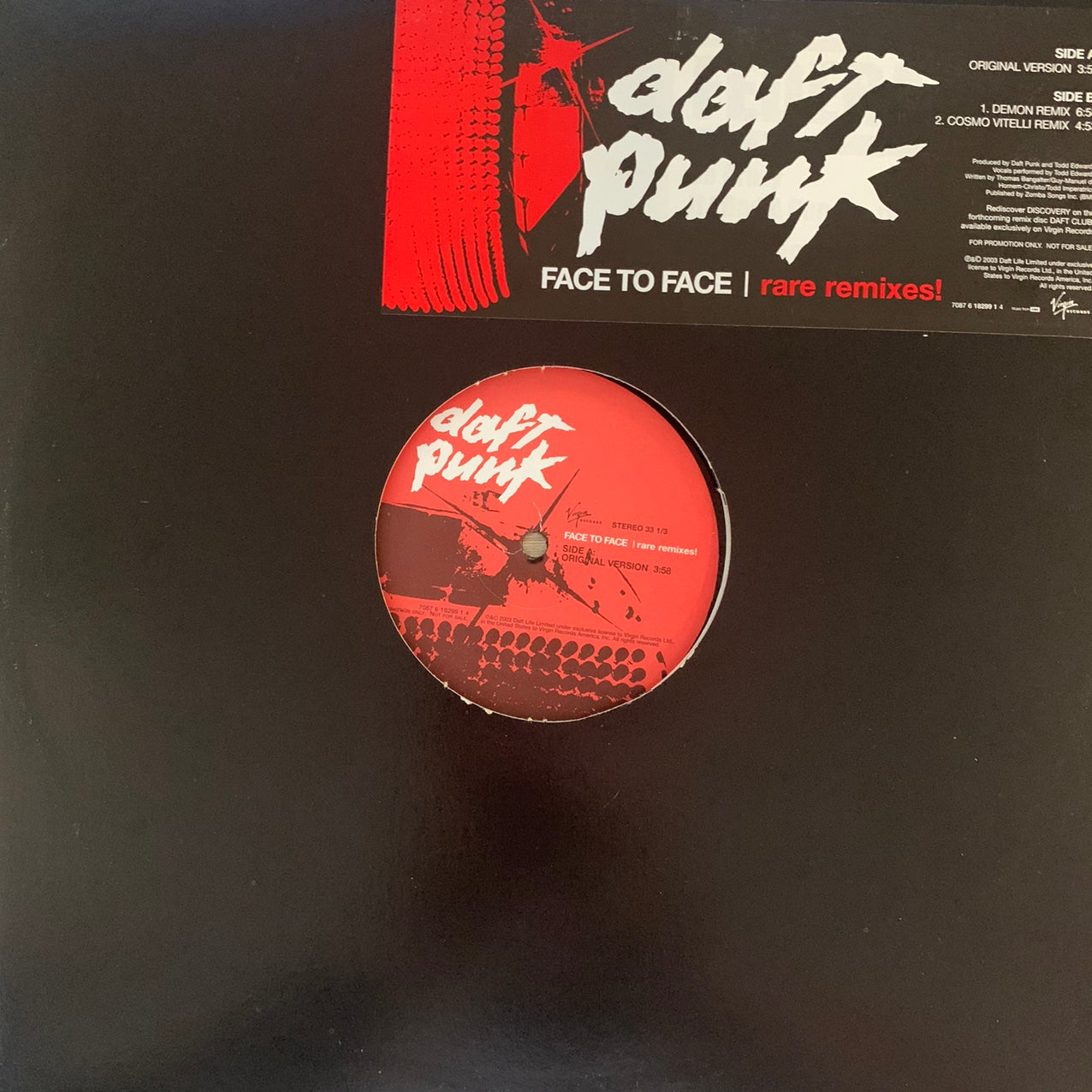 Daft Punk “Face To Face” The Rare Remixes & Original 3 Track 12inch Vinyl