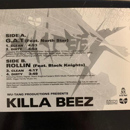 Wu Tang Clan presents Killa Beez “G.A.T.” 3 Track 12inch Vinyl