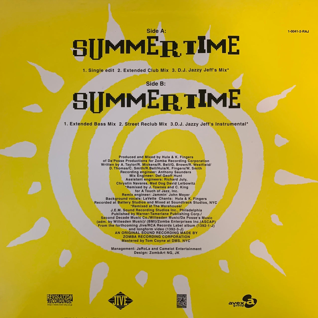 DJ Jazzy Jeff & The Fresh Prince “Summertime” 6 Version Ice Cube Feat Das  EFX “Check Yo Self” 3 Version 12inch Vinyl