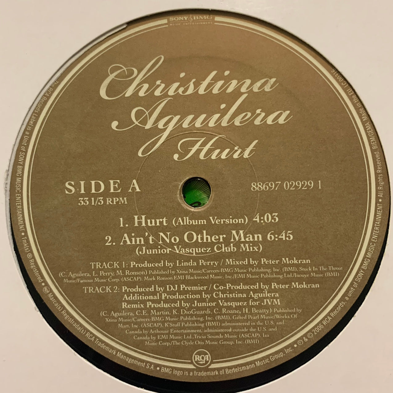 Christina Aguilera “Hurt” / “Ain't No Other Man” 3 Track 12inch