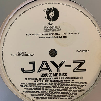 Jay-Z “Excuse Me Miss” / “The Bounce” 5 Version 12inch Vinyl