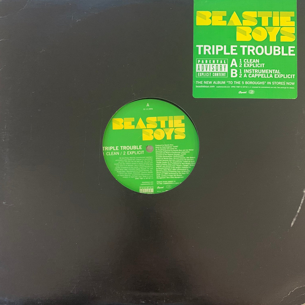 Beastie Boys “Triple Trouble” 4 Version 12inch Vinyl
