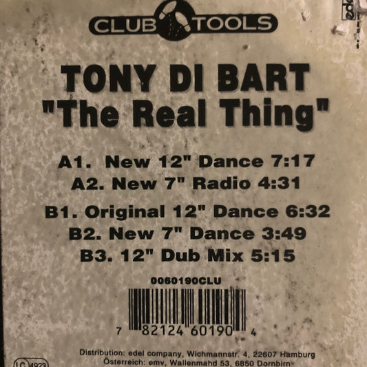 Tony Di Bart “The Real Thing” 5 Version 12inch Vinyl