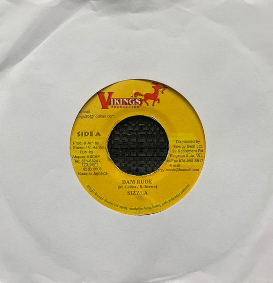 Sizzla “Dam Rude” 2 Track 7inch Vinyl